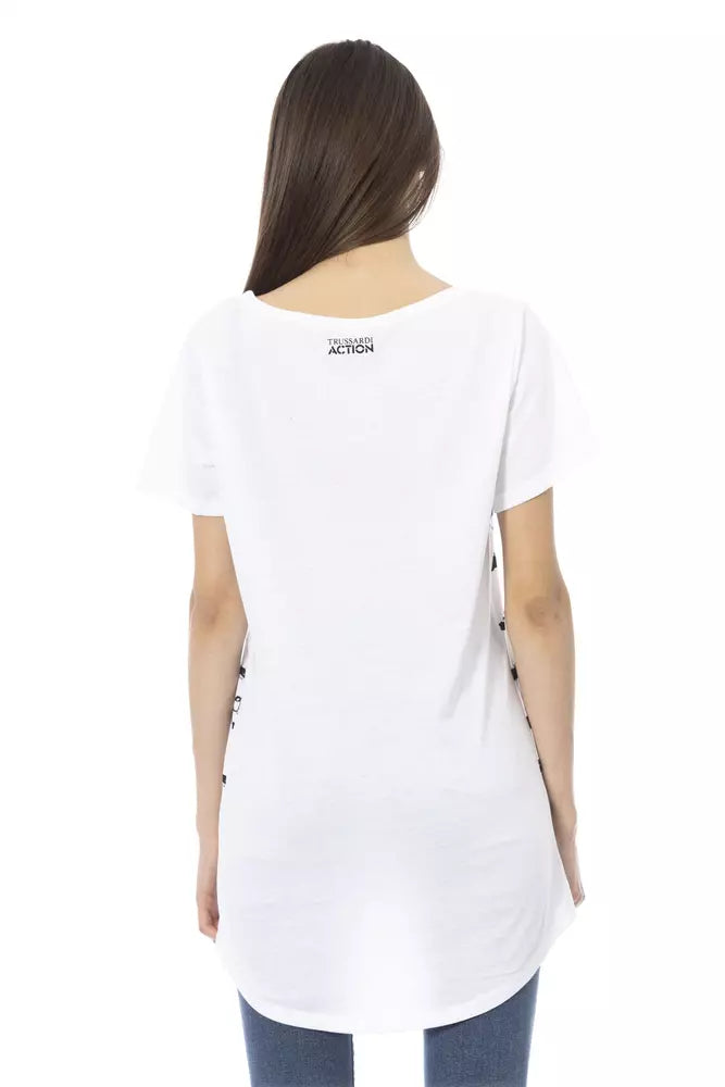 Trussardi Action T-Shirt Femme en Coton Blanc - Chic et Confortable