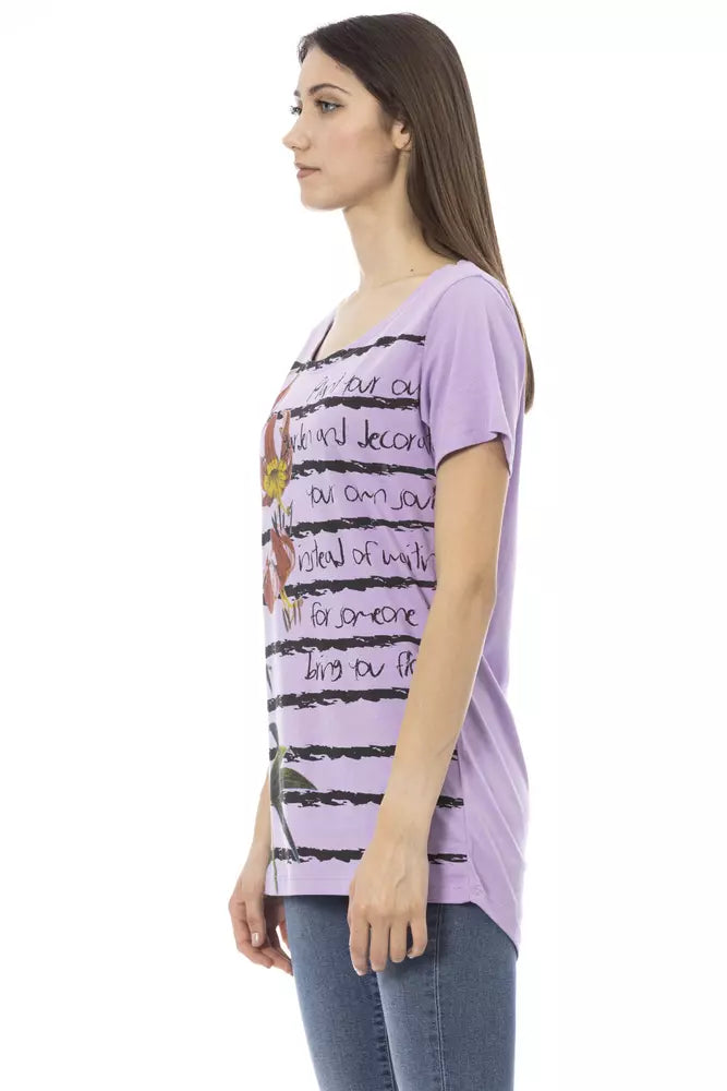 Trussardi Action Purple Cotton Women T-Shirt - Élégant et Confortable
