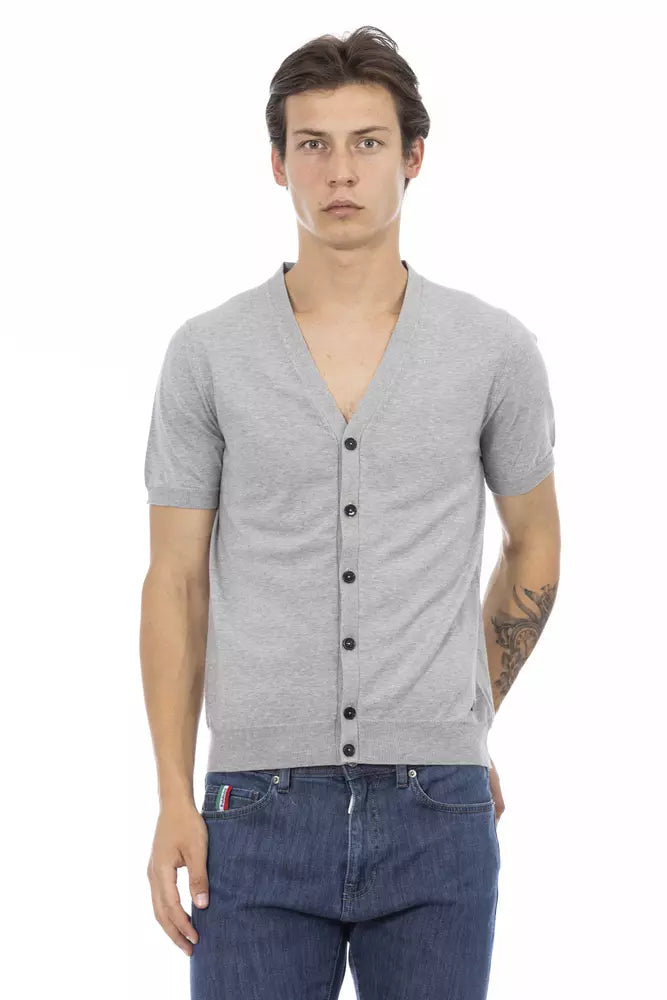 Pull en coton gris pour homme Baldinini Trend