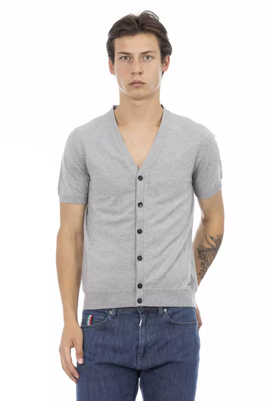 Pull en coton gris pour homme Baldinini Trend