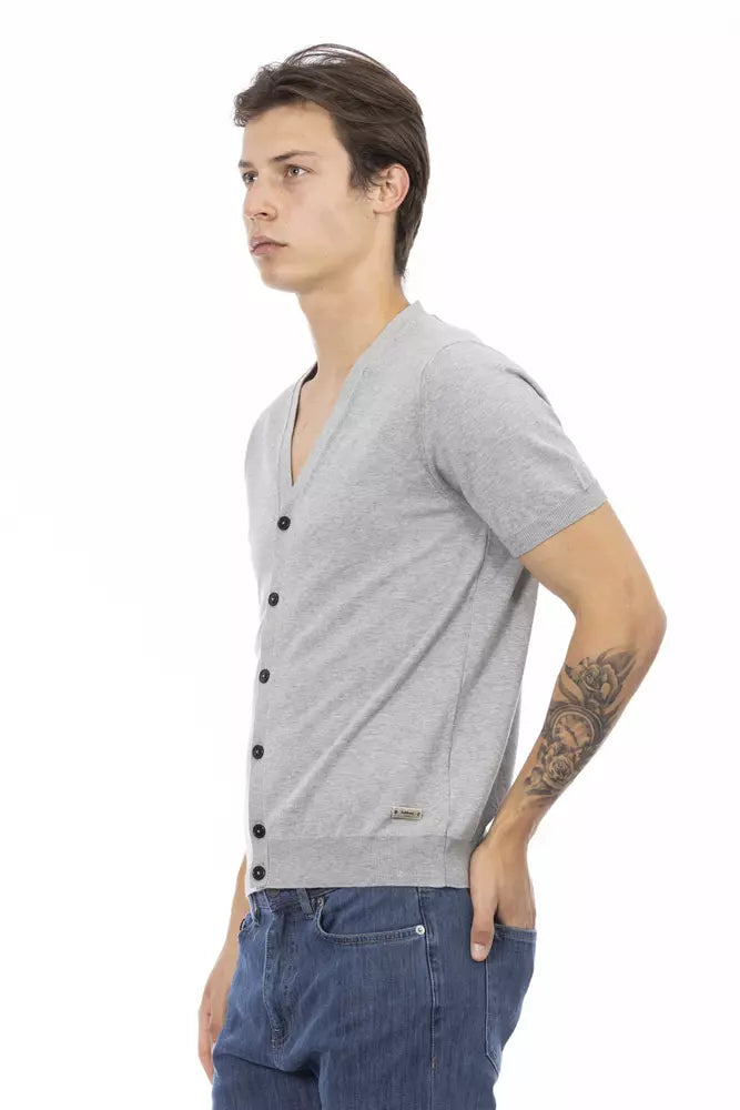 Pull en coton gris pour homme Baldinini Trend