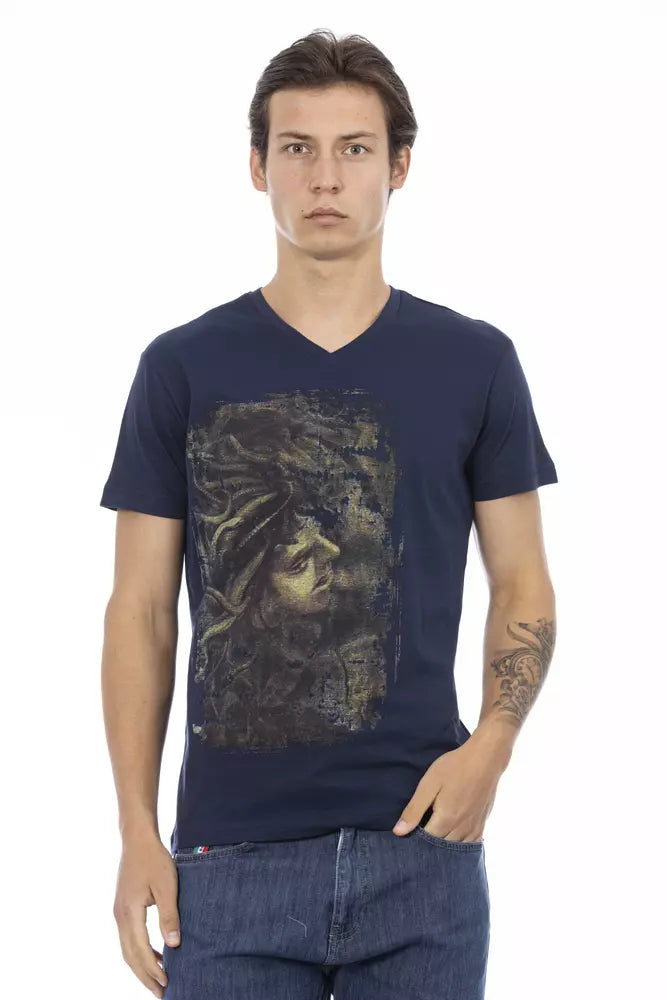 T-shirt homme en coton bleu Trussardi Action