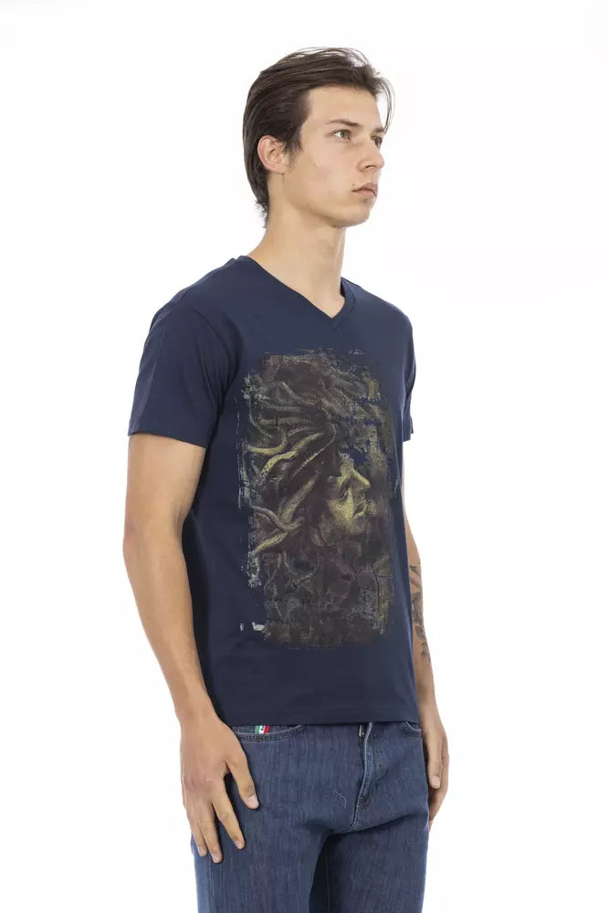 T-shirt homme en coton bleu Trussardi Action