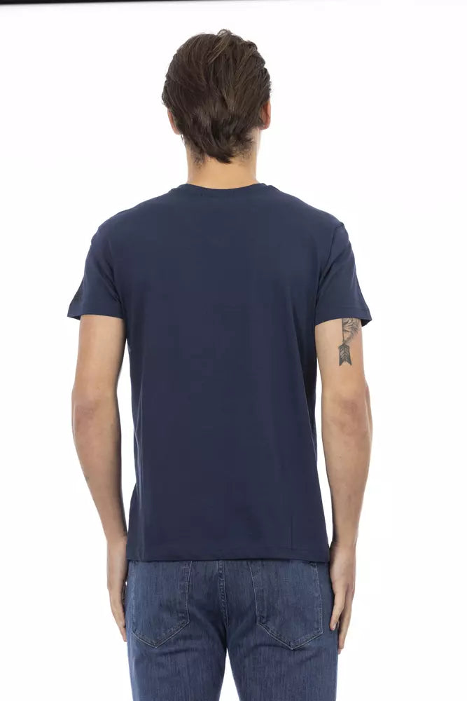 T-shirt homme en coton bleu Trussardi Action