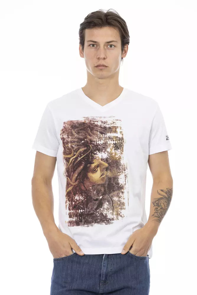 T-shirt homme en coton blanc Trussardi Action