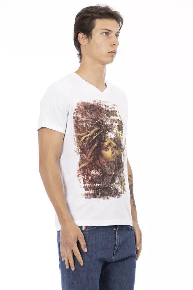 T-shirt homme en coton blanc Trussardi Action