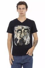 T-shirt homme en coton noir Trussardi Action