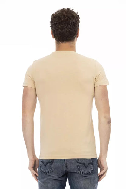 T-shirt homme en coton beige Trussardi Action