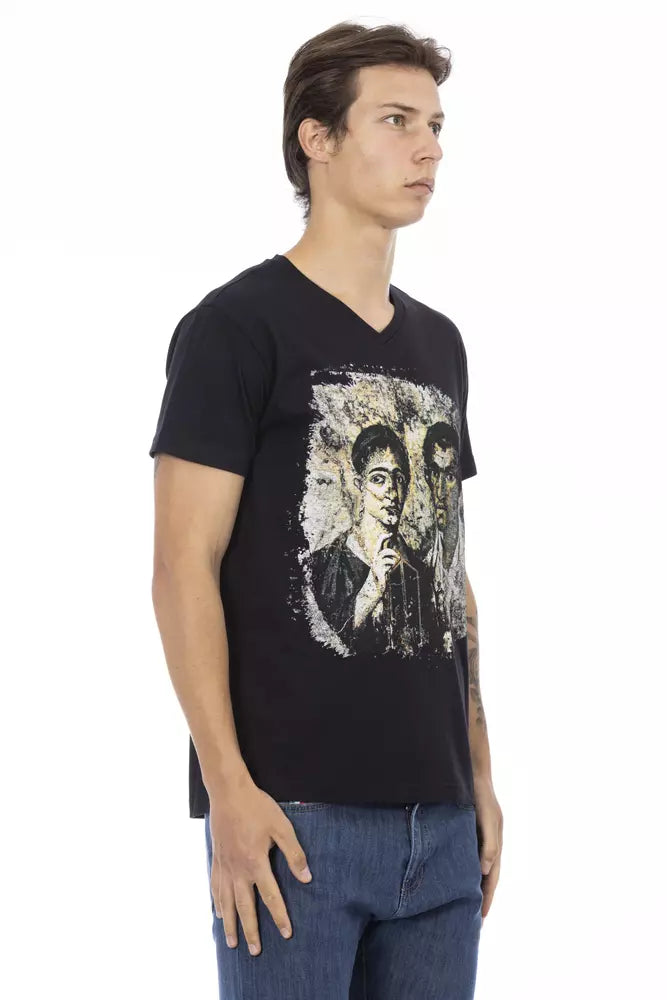 T-shirt homme en coton noir Trussardi Action