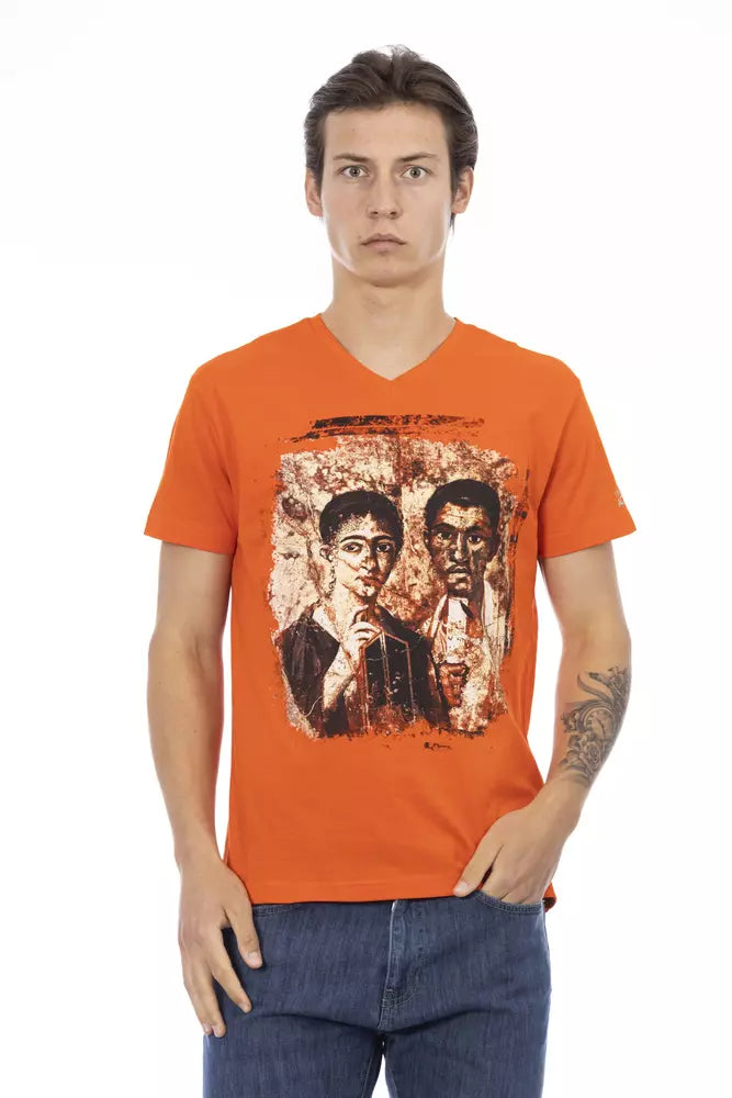 T-shirt homme en coton orange Trussardi Action