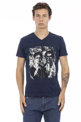 T-shirt homme en coton bleu Trussardi Action