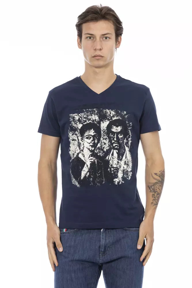 T-shirt homme en coton bleu Trussardi Action