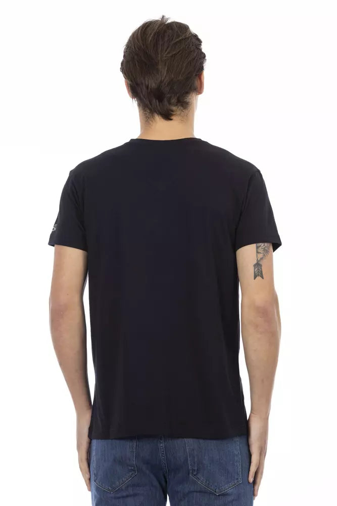 T-shirt homme en coton noir Trussardi Action