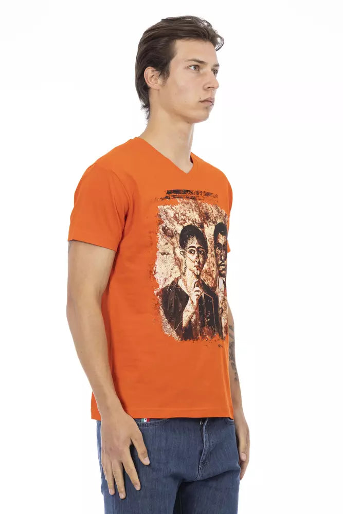 T-shirt homme en coton orange Trussardi Action