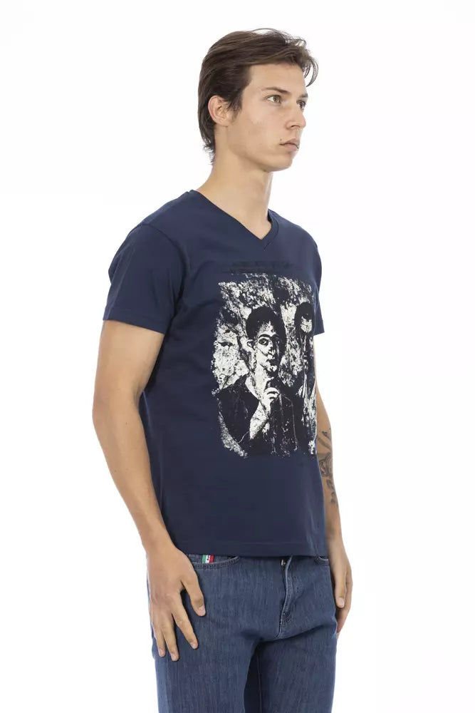 T-shirt homme en coton bleu Trussardi Action