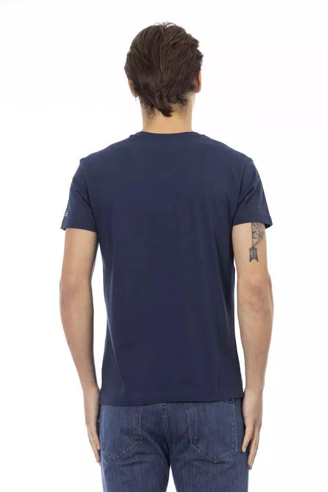T-shirt homme en coton bleu Trussardi Action