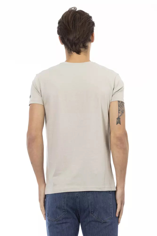 T-shirt homme en coton beige Trussardi Action