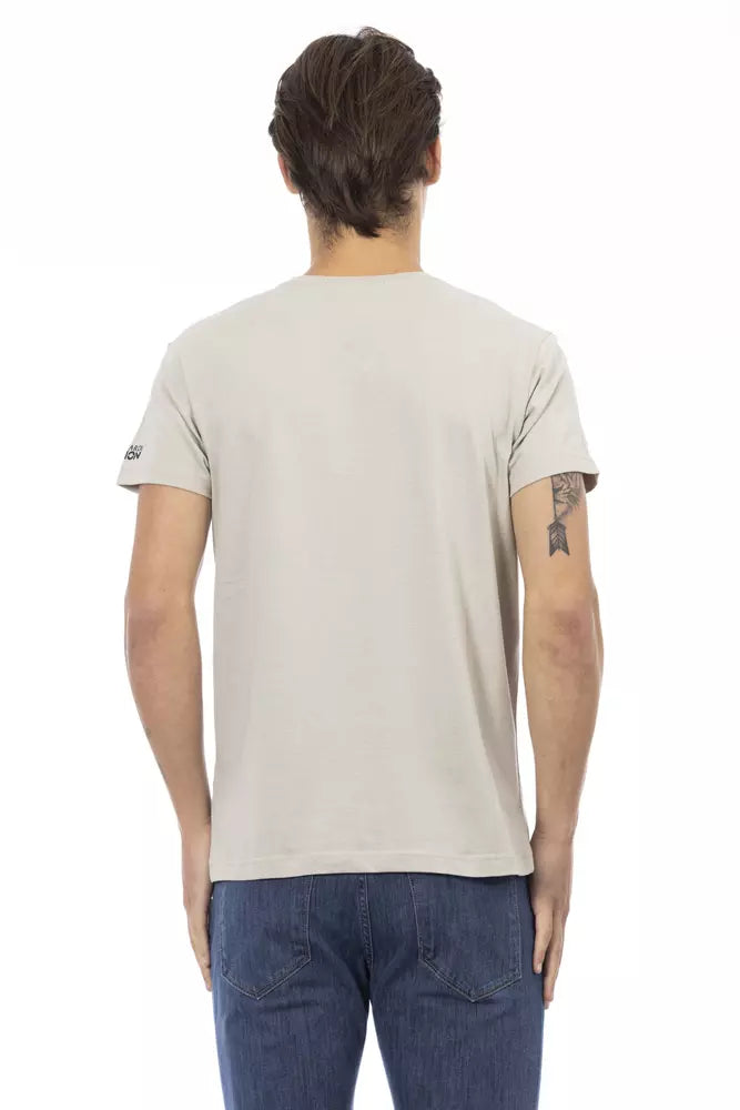 T-shirt homme en coton beige Trussardi Action