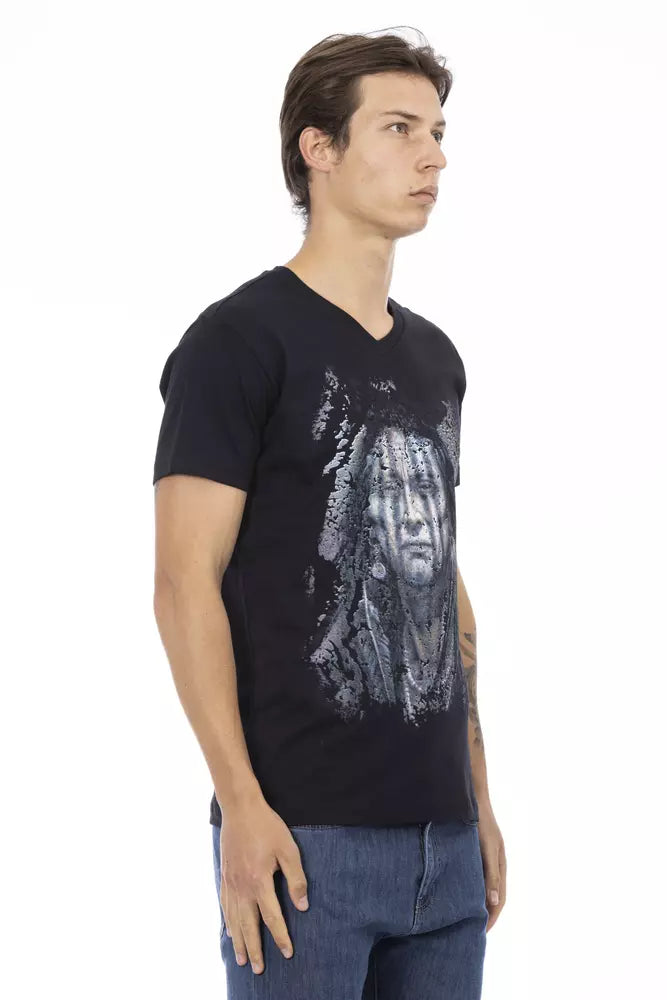 T-shirt homme en coton noir Trussardi Action