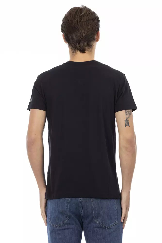 T-shirt homme Trussardi Action en coton noir à col en V