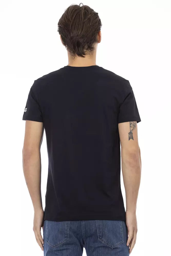 T-shirt homme en coton noir Trussardi Action