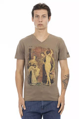 T-shirt homme en coton brun Trussardi Action