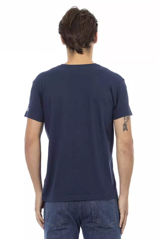 T-shirt homme en coton bleu Trussardi Action