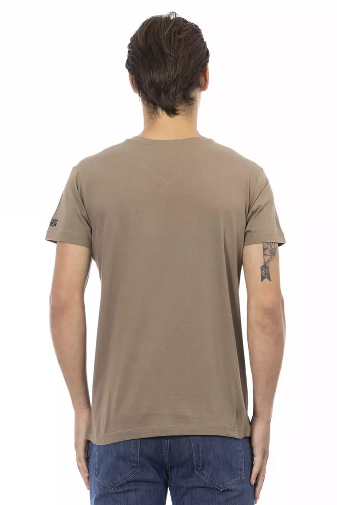 T-shirt homme en coton brun Trussardi Action