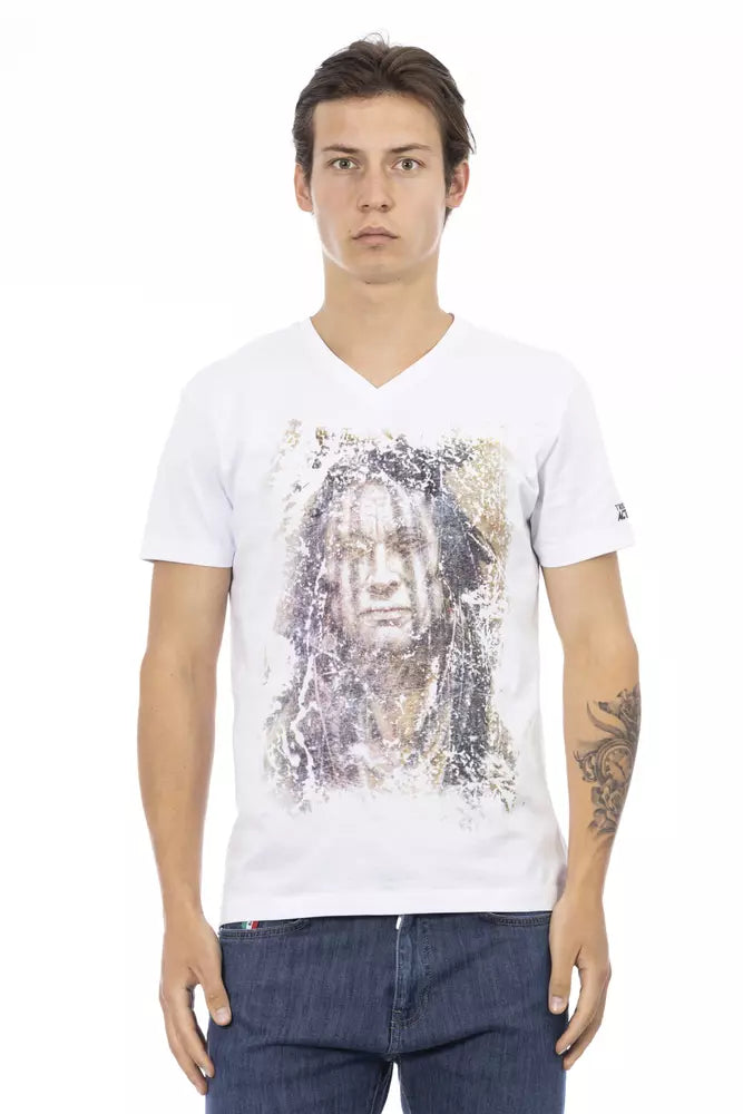 T-shirt homme en coton blanc Trussardi Action