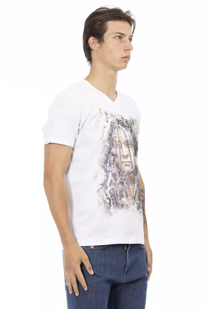 T-shirt homme en coton blanc Trussardi Action