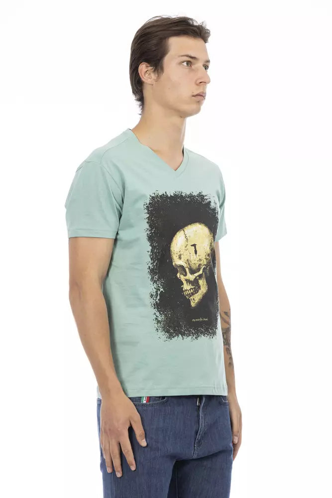 T-shirt homme en coton vert Trussardi Action