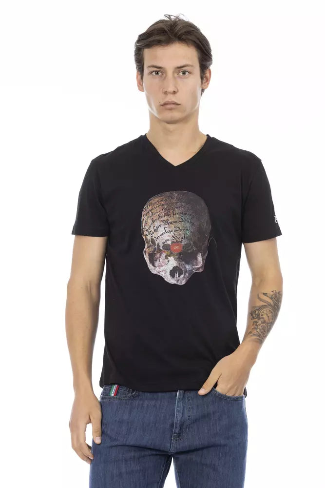 T-shirt homme en coton noir Trussardi Action