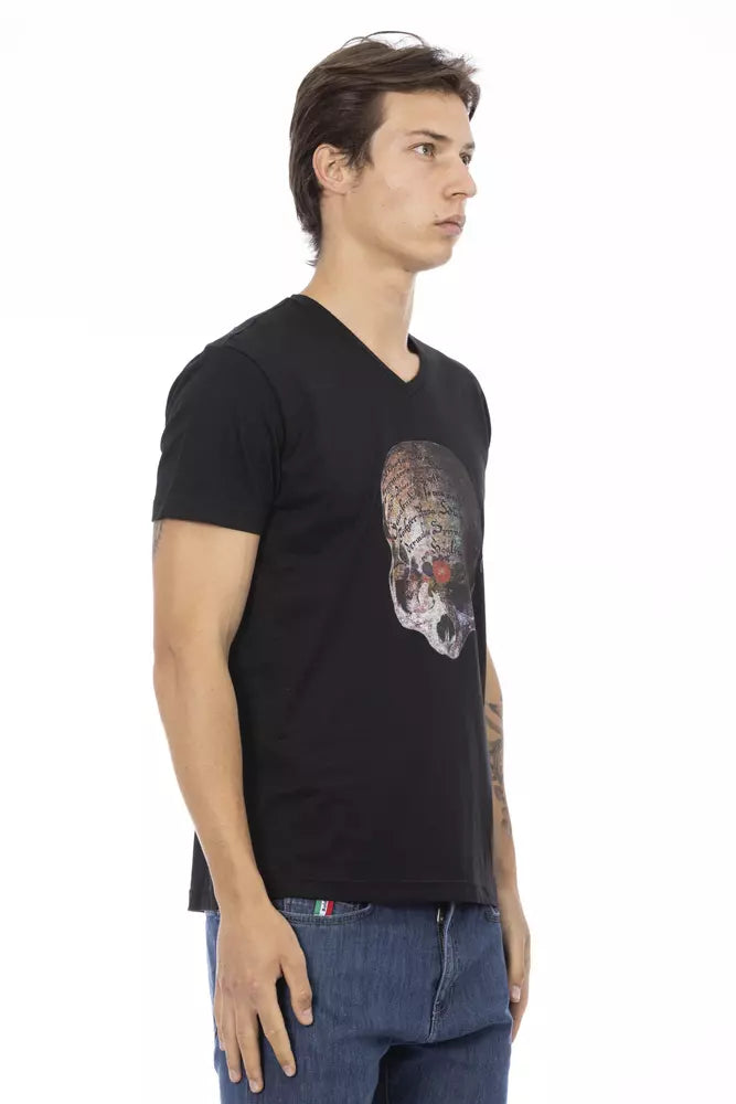 T-shirt homme en coton noir Trussardi Action