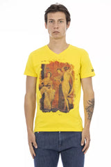 T-shirt homme en coton jaune Trussardi Action