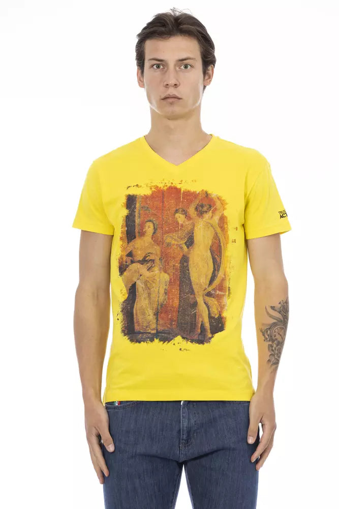 T-shirt homme en coton jaune Trussardi Action