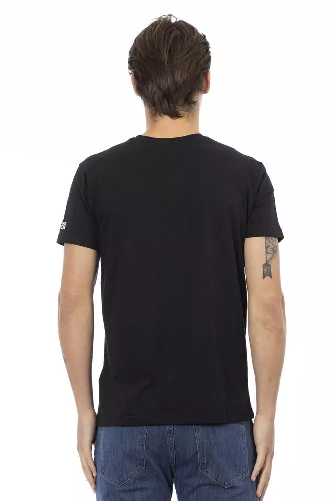 T-shirt homme en coton noir Trussardi Action