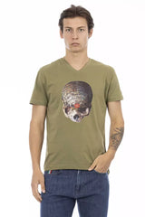 T-shirt homme en coton vert Trussardi Action