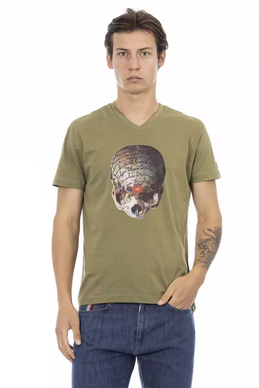 T-shirt homme en coton vert Trussardi Action