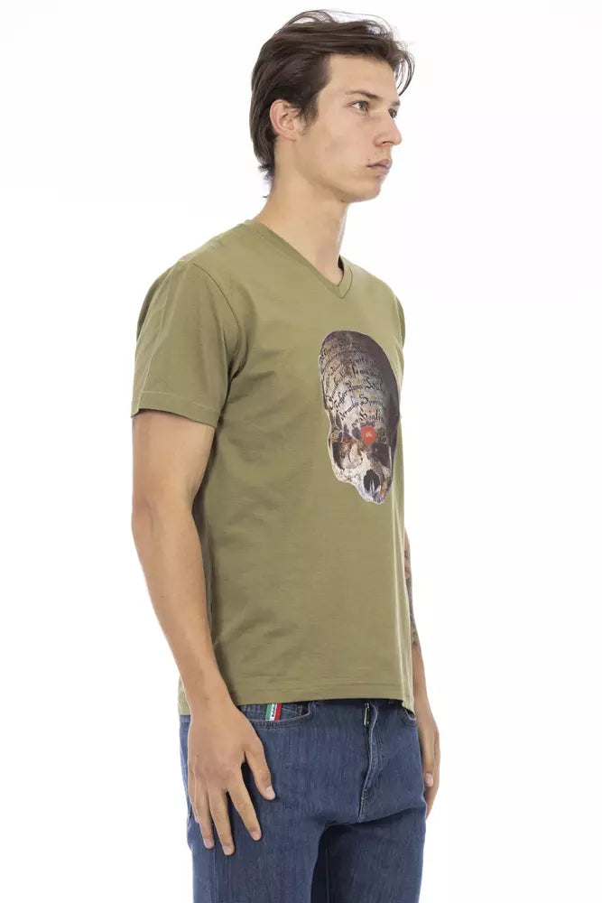 T-shirt homme en coton vert Trussardi Action
