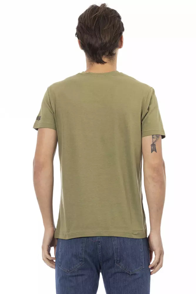 T-shirt homme en coton vert Trussardi Action