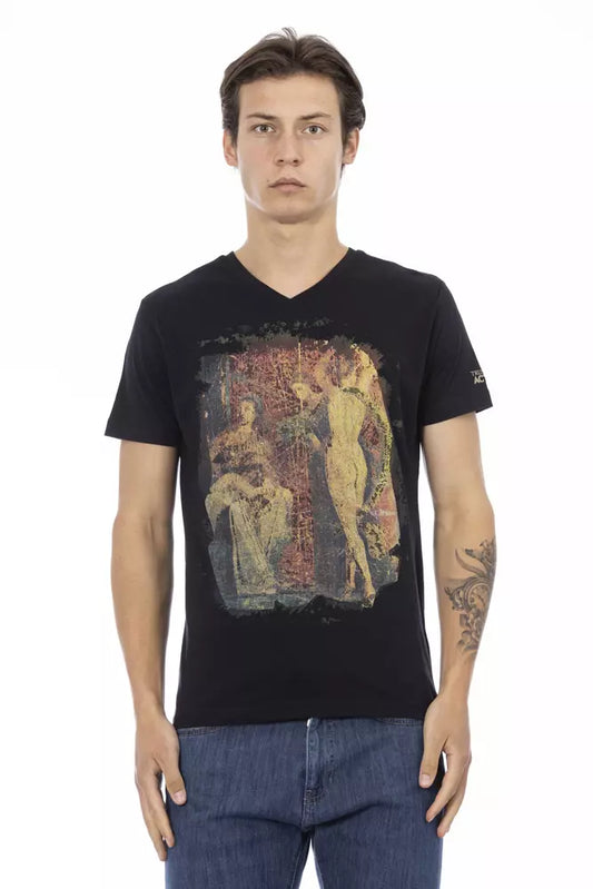 T-shirt homme en coton noir Trussardi Action