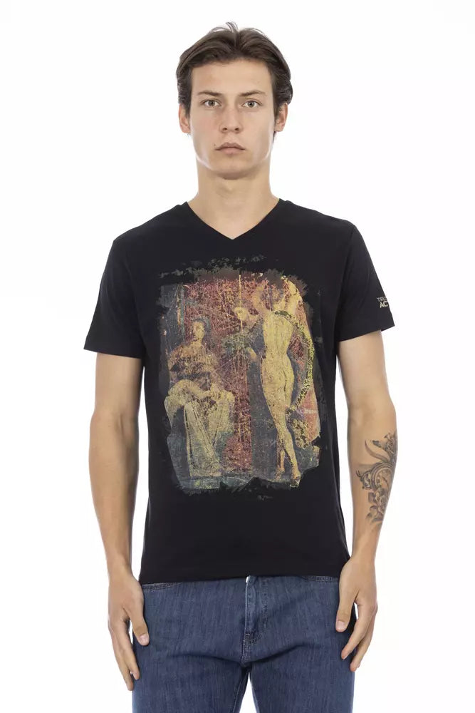 T-shirt homme en coton noir Trussardi Action