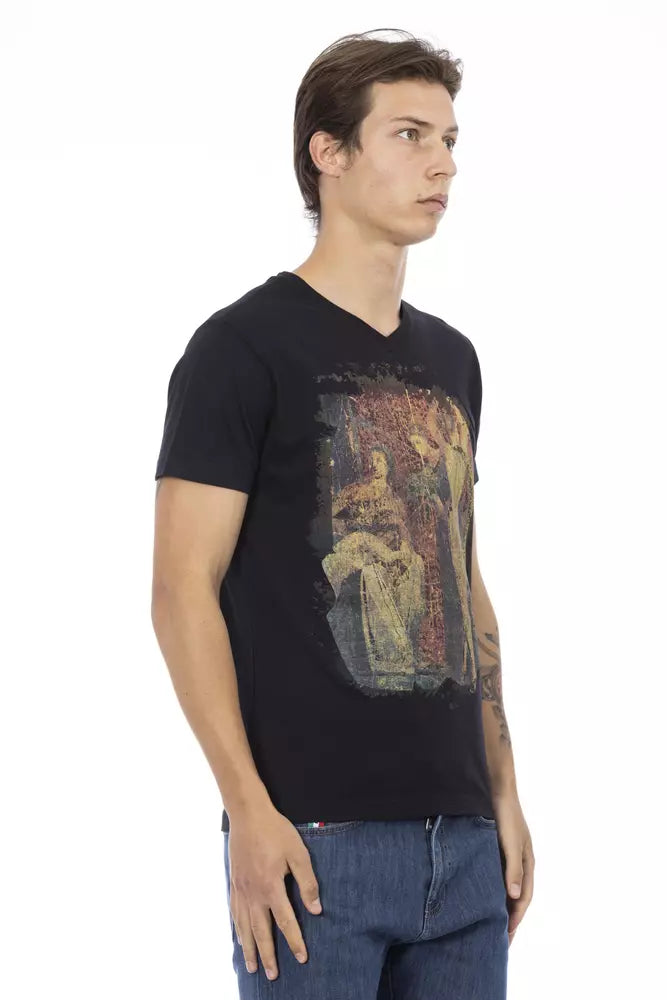 T-shirt homme en coton noir Trussardi Action