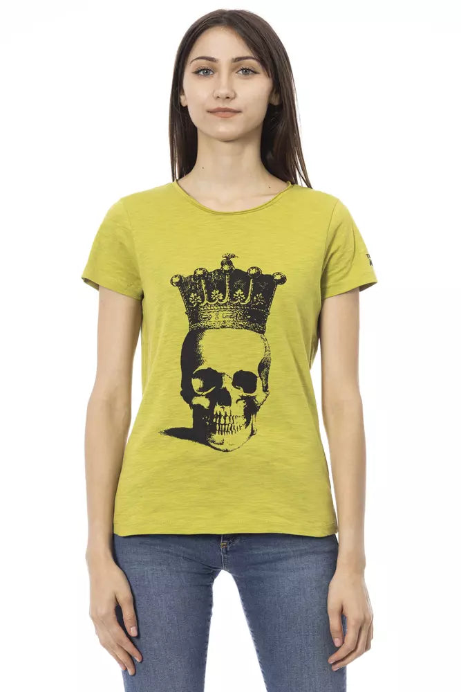 Trussardi Action T-Shirt Femme Vert en Coton