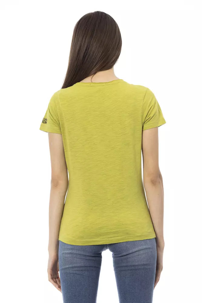 Trussardi Action T-Shirt Femme Vert en Coton