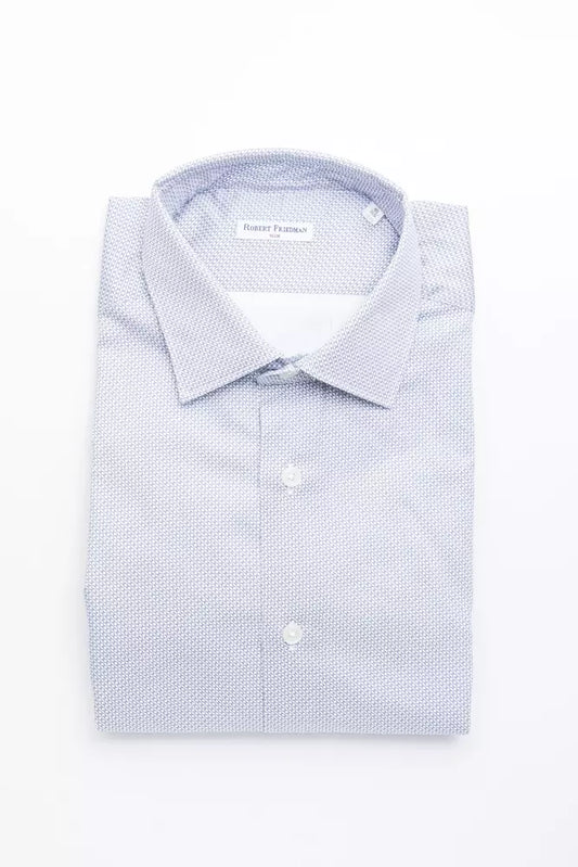 Chemise homme en coton bleu clair Robert Friedman