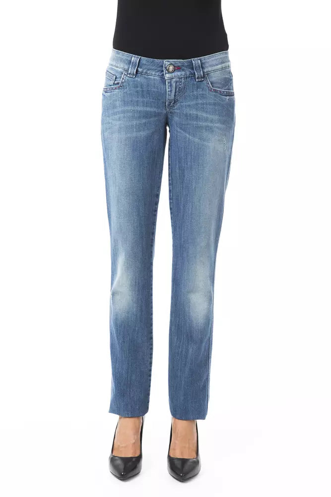BYBLOS Jean Femme Regular Fit Bleu en Coton
