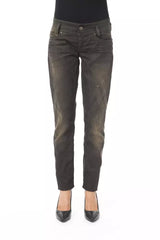 BYBLOS Jeans Femme Regular Fit Noir en Coton