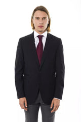 Uominitaliani Black Wool Men's Blazer - Tailored Elegance