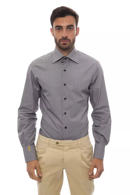 Chemise homme en coton noir, haute couture italienne, Billionaire